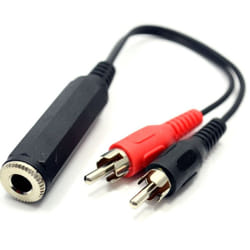 kenable 003345 audio cable 0.2 m 2 x RCA 6.35mm Black
