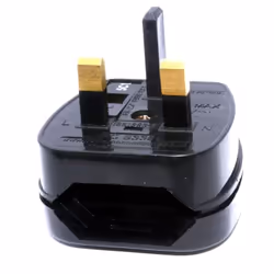 kenable 003358, Type G (UK), Type C (Europlug), 250 V, 3 A, Black, 40 g