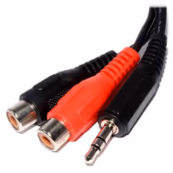 kenable 003427, Black, 2 x RCA, Male, Female, 0.5 m