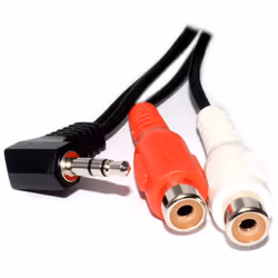 kenable 003429, Black, 3.5 mm, 2 x RCA, Male, Female, 1.8 m