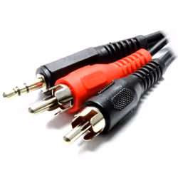 kenable 003437, 3.5mm, Male, 2 x RCA, Male, 5 m, Black