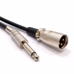 kenable 003455, XLR (3-pin), Male, 6.35mm, Male, 3 m, Black