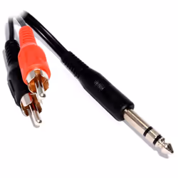 kenable 6.35mm Stereo Jack Plug to Twin Phono Plugs Audio Cable 15cm