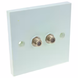 Dual F Type Socket Faceplate for Sky SkyHD Satellite Outlets OEM