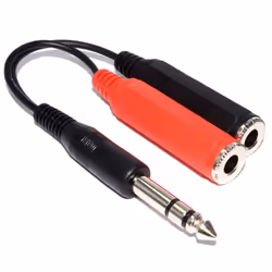 kenable 003541, 6.35mm, Male, 2 x RCA, Female, 0.15 m, Black, Red
