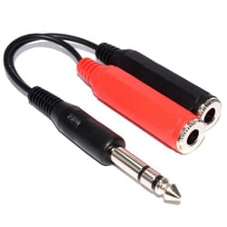 kenable 003541 audio cable 0.15 m 6.35mm 2 x RCA Black, Red