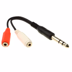 kenable 003544, 2 x 3.5mm, Female, 6.35mm, Male, 0.15 m, Black
