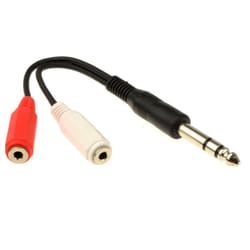 kenable 003544 audio cable 0.15 m 2 x 3.5mm 6.35mm Black