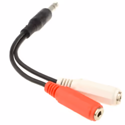 kenable 003544 audio cable 0.15 m 2 x 3.5mm 6.35mm Black