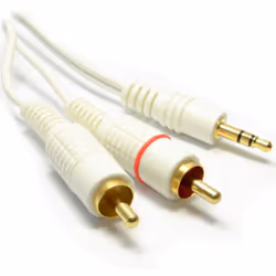 kenable 003577, 3.5mm, Male, 2 x RCA, Male, 5 m, White