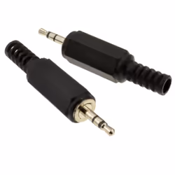 kenable 003585, 2.5mm, Black, Male, Straight, Nickel, RoHS