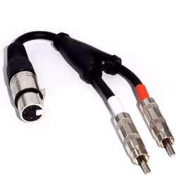kenable 003595, XLR (3-pin), Male, 2 x RCA, Male, 0.15 m, Black