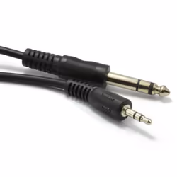 kenable 003601, 2.5/3.5 mm, Male, 6.35mm, Male, 3 m, Black