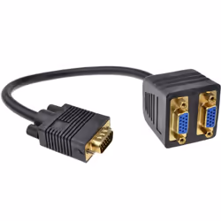 kenable 003635, 0.2 m, VGA (D-Sub), 2 x VGA (D-Sub), Male, Female, Black