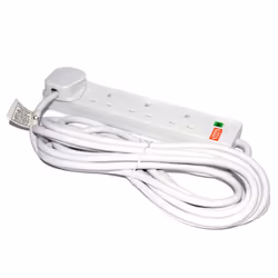 kenable 003688, 5 m, Type G (BS 1363), Type G, White, 4 AC outlet(s), 13 A