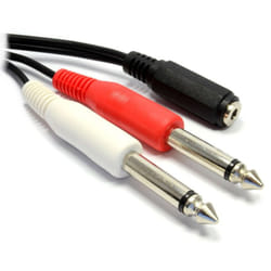 kenable 003963 audio cable 0.5 m 3.5mm 2 x 6.35mm Black