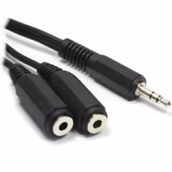 kenable 003965, 3.5mm, Male, 2 x 3.5mm, Female, 0.5 m, Black