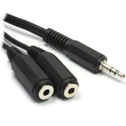 kenable 003965 audio cable 0.5 m 3.5mm 2 x 3.5mm Black