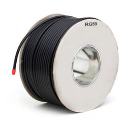 kenable RG59U Coaxial Aluminium Braid Coaxial Cable Reel 100m Lead Black