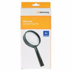 Mercury Large General Purpose Handheld Magnifier 6X Magnification