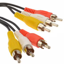 kenable 004461, 3 x RCA, Male, 3 x RCA, Male, 2 m, Black