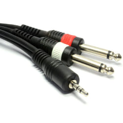 kenable 004470 audio cable 6 m 3.5mm 2 x 6.35mm Black