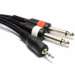 kenable 004471, 3.5mm, Male, 2 x 6.35mm, Male, 3 m, Black