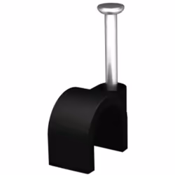kenable Black 100 x 6mm Round Cable Clips Secure Fastenings Cables