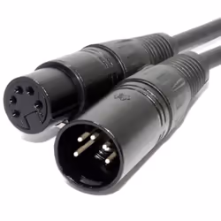 kenable 004561, XLR (5-pin), Male, XLR (5-pin), Female, 5 m, Black