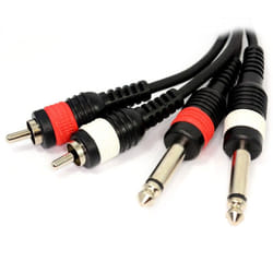 kenable 004563 audio cable 0.5 m 2 x RCA 2 x 6.35mm Black