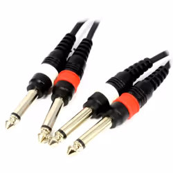 kenable 004571, 2 x 6.35mm, Male, 2 x 6.35mm, Male, 1.5 m, Black