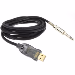 kenable Chord Guitar 6.35mm Male Mono Jack Plug to PC USB Converter Lead 3m
