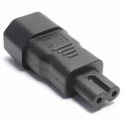 kenable IEC C14 Male Pins to Figure of 8 Eight Male C7 Plug Adapter