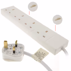 kenable 004966, 0.5 m, Indoor, Type G (BS 1363), Type G, White, 4 AC outlet(s)