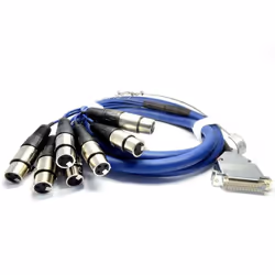 kenable 004987, 8 x XLR (3-pin), Female, Male, 2 m, Black, Blue