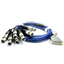 kenable 004987 audio cable 2 m 8 x XLR (3-pin) Black, Blue