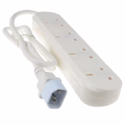 kenable 004998, 1 m, Type G (BS 1363), White, 4 AC outlet(s), 250 V, 10 A