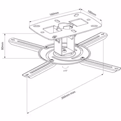 Projector Ceiling Mount Bracket with Adjustable Tilt & Rotate upto 8kg