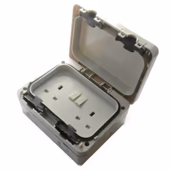 kenable External 2 Gang Outdoor Switched Socket Power Supply