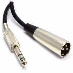 kenable 005314, XLR (3-pin), Male, 6.35mm, Male, 5 m, Black