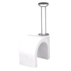 kenable White 100 x 7mm Round Cable Clips Secure Fastenings Cables