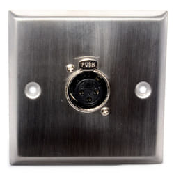 kenable XLR 3 Pin Socket Stainless Steel Wall Faceplate with Release 85x85mm