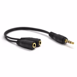 kenable 005432, 3.5mm, Male, 2 x 3.5mm, Female, 0.15 m, Black
