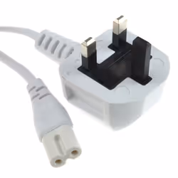 kenable Figure 8 Power Cable UK Plug to C7 Lead for LED or Smart TV White 5m