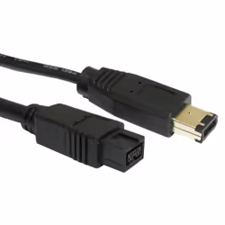 kenable 005564, FireWire 800 (IEEE 1394b), 6-p, 9-p, Black, Male/Female, RoHS