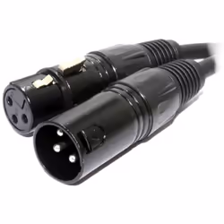 kenable 005588, XLR (3-pin), Male, XLR (3-pin), Female, 1 m, Black