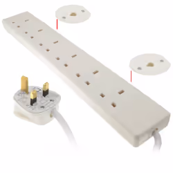 kenable 005622, 3 m, Indoor, Type G (BS 1363), Type G, White, 6 AC outlet(s)