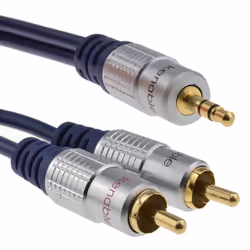 kenable 005689, 3.5mm, Male, 2 x RCA, Male, 20 m, Blue