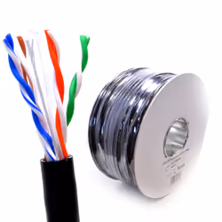 kenable External CAT6 Outdoor Use COPPER Ethernet Network Cable Reel UTP 100m Black