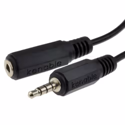 kenable 005795, 3.5mm, Male, 3.5mm, Female, 2 m, Black